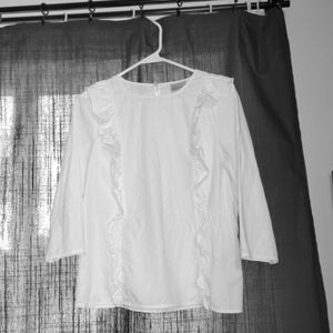 VERO MODA 3/4 sleeve Ruffle top white